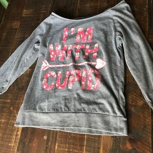 “Im with cupid” sweater